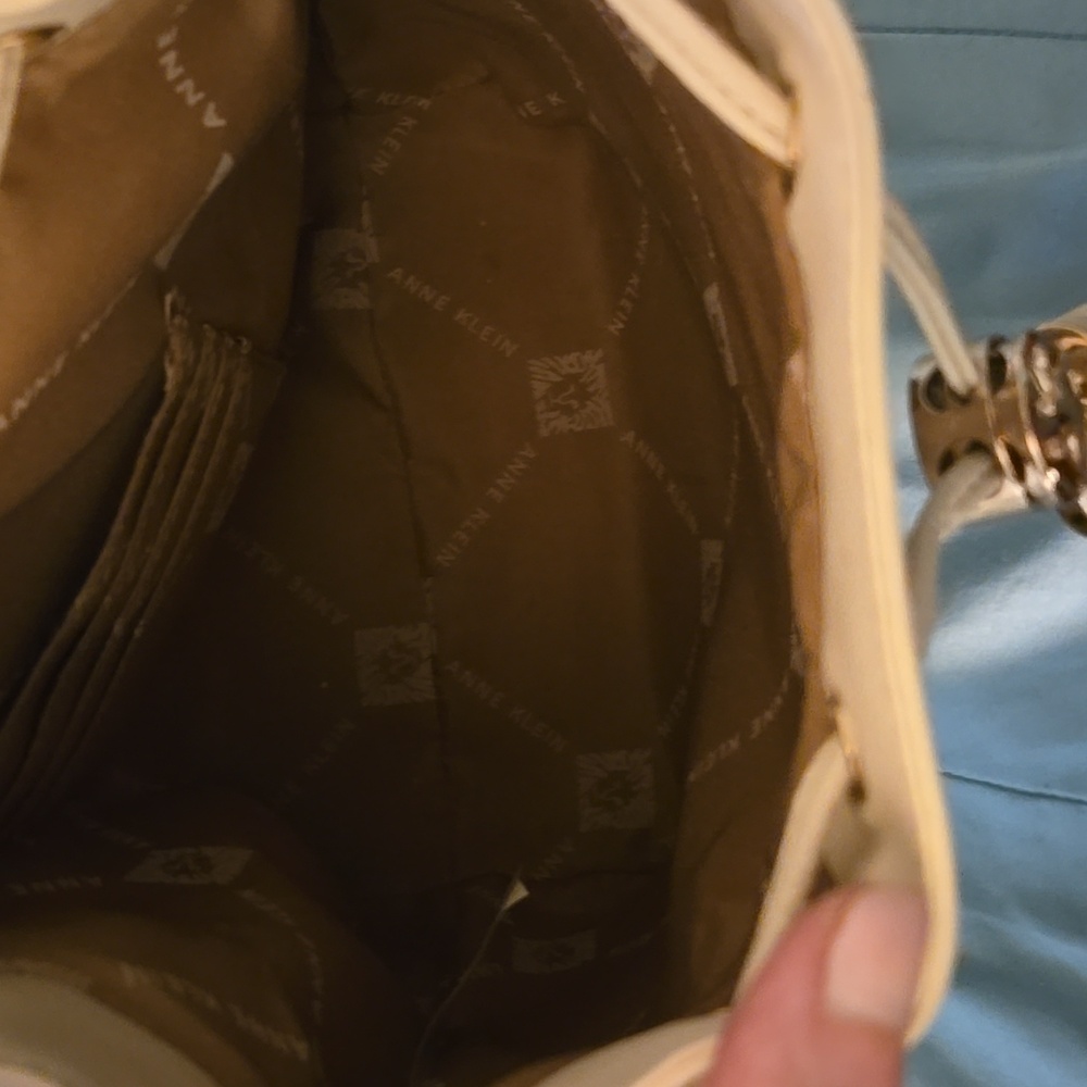 Anne Klein White and Brown Shoulder Bag - Picture 4 of 7